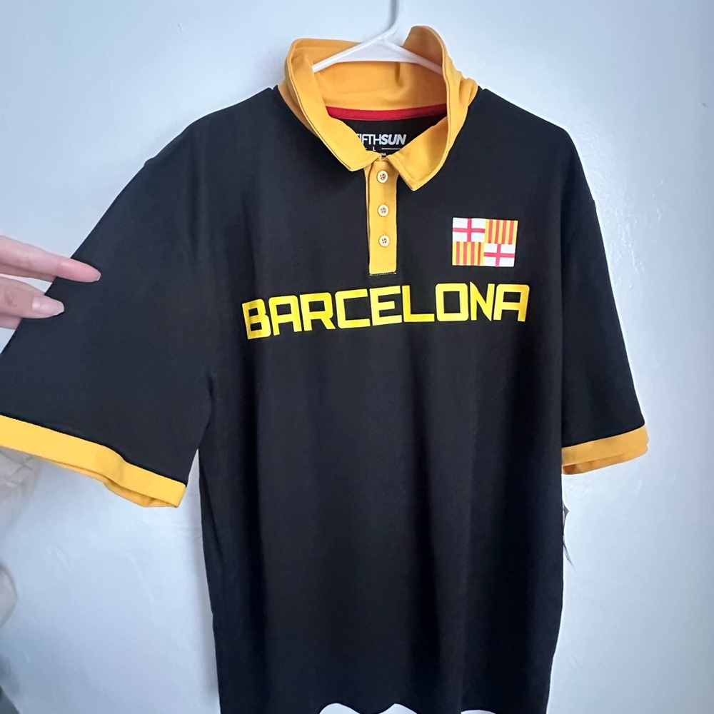 Black and Yellow Barcelona Polo Shirt